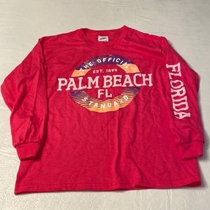 Palm Beach, FL Pink Long Sleeve Shirt Kids Size M- New